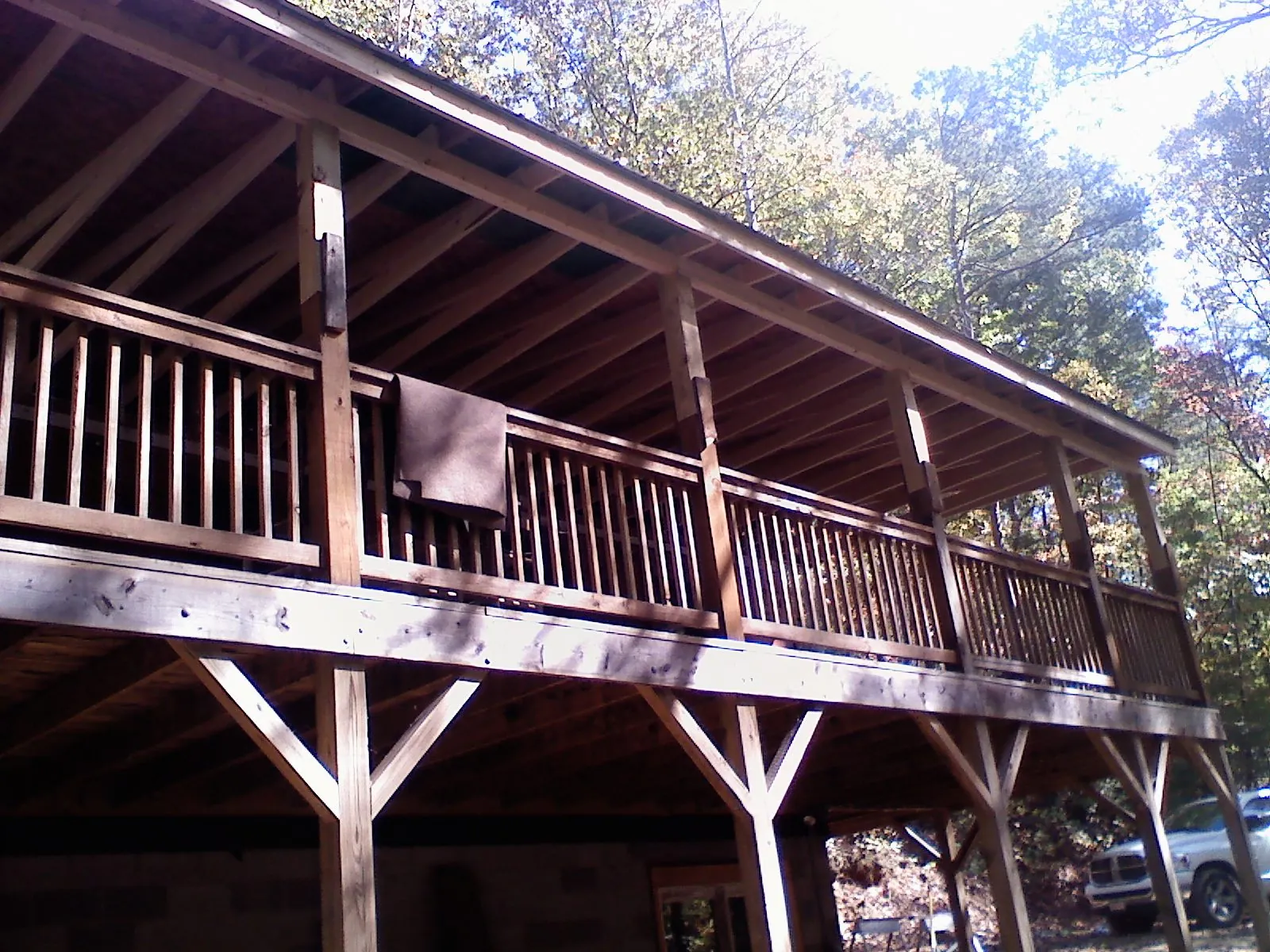 Timber framing under a new elevated porch and deck — Roof Leak Repair in Tracys Landing by Roofing Brothers